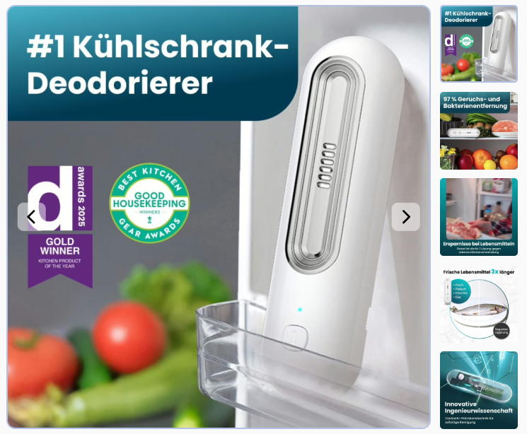 Ozoori Kühlschrank-Deodorierer reduziert unangenehme Gerüche ohne Chemie